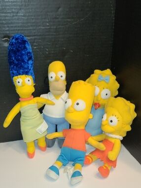 The Simpsons Family Plush Set 2005 Nanco Set Of 5  Vintage